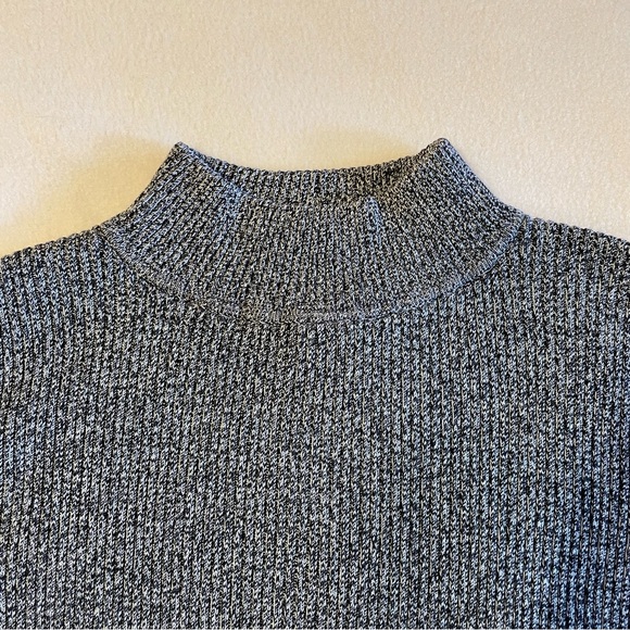 Karen Scott Petites Mock Turtleneck Sweater Grey Triblend Cotton - Picture 4 of 11